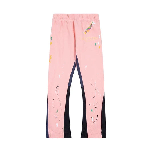 Gallery Dept. x Lanvin Paint Splatter Contrast Panel Sweatpants - Pink