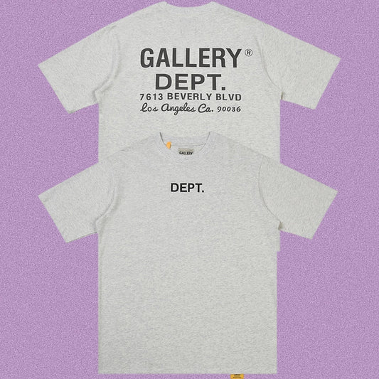 Gallery Dept. Beverly Blvd Address Short Sleeve T-Shirt - Light Grey