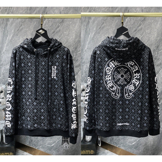 Chrome Hearts Monogram All-Over Horseshoe Hoodie (Black)