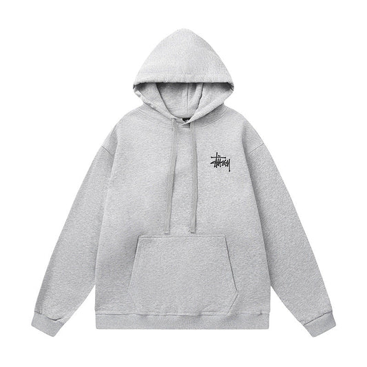 STUSSY Small Logo Pullover Hoodie Grey